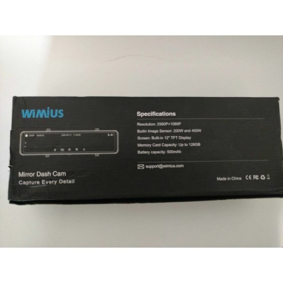 WIMIUS M12 Mirror Dash Cam for Cars - Picture 7 of 12